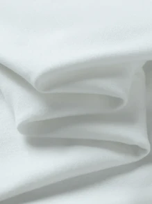 220g Heavy - Weight Pure Cotton T - Shirt With Retro - Style Wave Design And Text Beachy And Stylish - 白色 - 查看 2