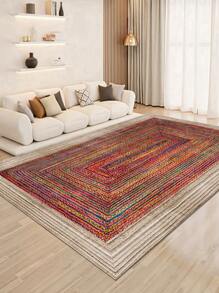 Elegant Style Rainbow Decorative Carpet, New Short Plush Pearl Velvet Material Indoor Rugs, Living Room Carpet, Sofa Rug, Bedroom Rug, Bedside Anti-Slip Mat, Dining Room & Kitchen Rug, Office Chair Pad, Entryway Mat, Outdoor Picnic Mat, Camping Blanket