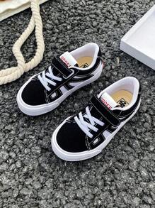 白色帆布鞋宝宝儿童踝高帮运动鞋男童女童时尚简约低帮系带休闲运动训练鞋滑板鞋