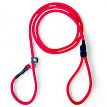 Guia Unificada Coleira 2 Metros Adestramento Cães Pet Corda De Poli 10mm - Vermelho - Visão 2