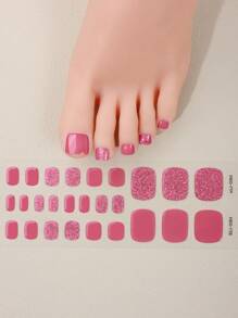 Beauty Sticker 26 pièces Autocollants d'ongles en gel semi-durcis, design multi-couleurs, couleur unie et dégradé brillant, autocollants couvrants pour les ongles, convient pour la manucure DIY des femmes, printemps/été