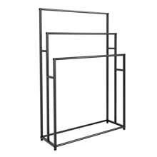 YUNRUX Freestanding 3 Bar Towel Rail Oversized Floor Standing Towel Rack Rectangular Bathroom Bath Towel Stand