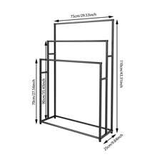 YUNRUX Freestanding 3 Bar Towel Rail Oversized Floor Standing Towel Rack Rectangular Bathroom Bath Towel Stand