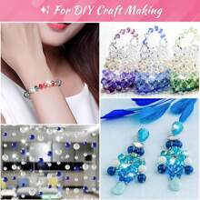 1 set de aproximadamente 900 cuentas de cristal de vidrio para hacer joyas, cuentas de cristal variadas para pulseras, joyería, manualidades DIY o decoración del hogar (cristal transparente AB color)