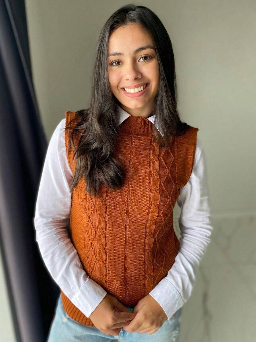 Women's Knitted Vest Braid Max Vest Overlay Knit Fashion Blogger - Camel - Ver 1