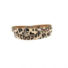 Leopard Print Versatile Alloy Tiger Skin Leather Belt, Sexy Unisex Automatic Buckle Fashion Simple Design For Ladies