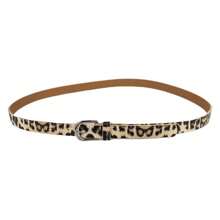 Leopard Print Versatile Alloy Tiger Skin Leather Belt, Sexy Unisex Automatic Buckle Fashion Simple Design For Ladies