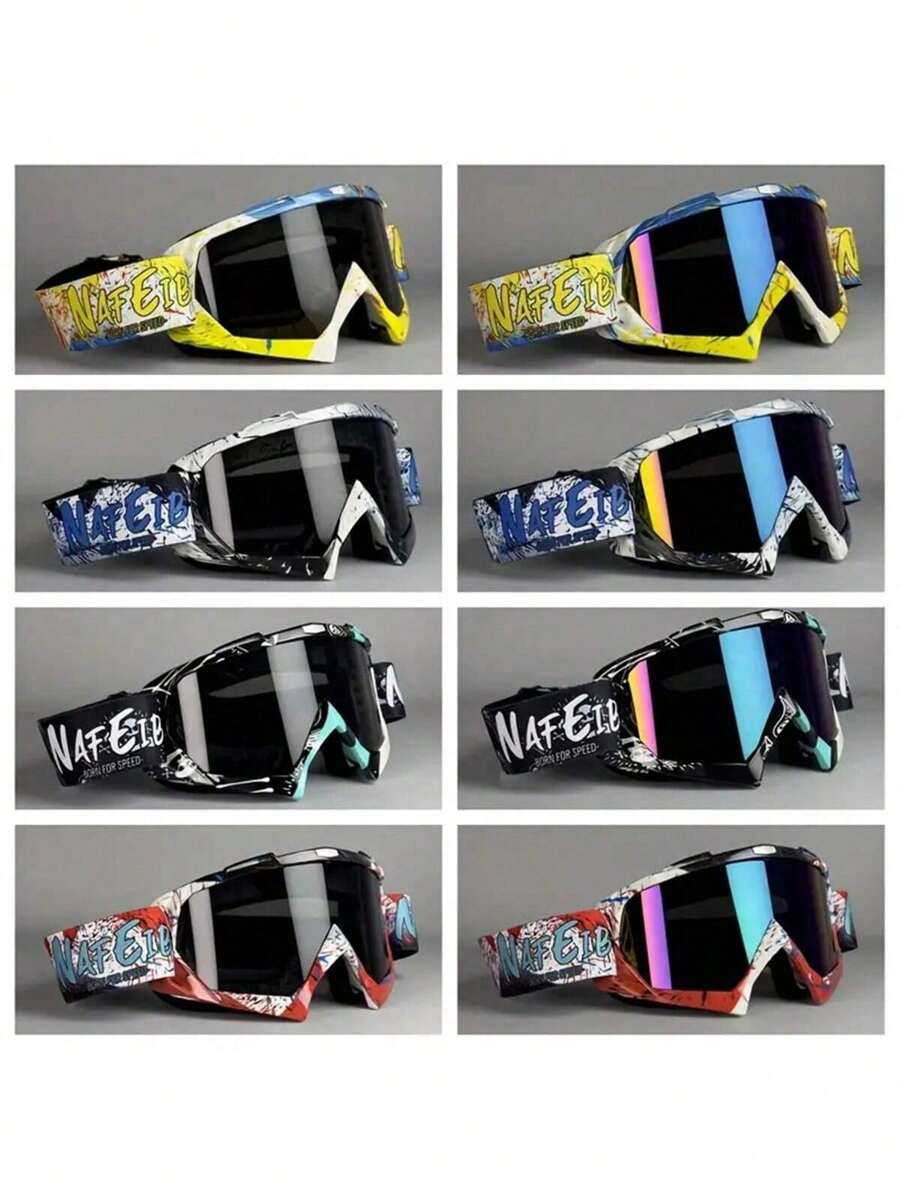 Óculos de Motocross Nafeib PC Lens, Óculos de Moto, Óculos de Moto ATV, Óculos de Esqui, Óculos à Prova de Vento, Óculos de Corrida, Óculos de Proteção para Esportes de Inverno ao Ar Livre, Óculos à Prova de Vento e Areia para Uso Decorativo Comum, Presentes do Dia dos Namorados, Presentes de Ano Novo, à Prova de Vento para Esqui na Neve