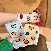 Women's Mid-Calf Socks, Thin Loose Heart Design Casual Socks For Spring And Autumn, Dopamine Styling Long Socks - Multicolor - View 7
