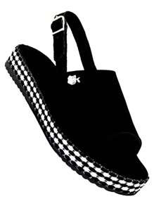 Sandália Feminina Confortavel Anabela Rasteira Casual Anabella 03 - Preto - Visão 1