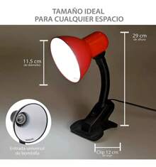 Lampara Escritorio Velador Flexible Sujetador Clip Pinza - Tipo de Enchufe A USA (110-127V) - Ver 6
