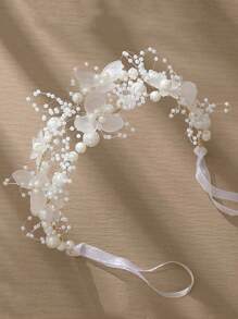 1 件优雅花环头带，适合派对、表演、主持、度假、迷人仙女风格、发饰、发环