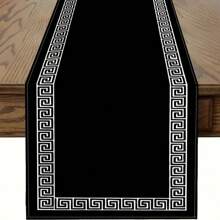 1pc Green & Red Striped Tablecloth Or Table Runner, Italy National Flag Design, Striped Tablecloth Or Table Decor For Italian Themed Party, Country Kitchen, Living Room, 33*183cm - Black - View 4