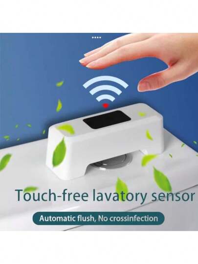 Haofy Botón de Descarga de Inodoro con Sensor de Movimiento Automático, Descarga de Inodoro sin Infrarrojo Externo 0.25S Sensor de Descarga de Inodoro...