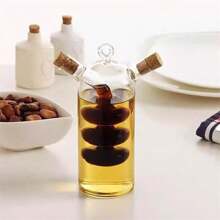 1 pieza Aceitera multiusos de aceite de oliva, dispensador de vidrio para aceite y vinagre, dispensador hermético de condimentos de cocina, apto para cocinar, hornear, ensaladas, a la parrilla, utensilios de cocina