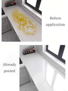 1 卷厨房防油防水透明贴纸，自粘瓷砖贴纸，适用于炉灶和墙壁装饰 - 彩色 - 查看 8