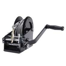 YUNRUX Dual Gear Hand Winch Hand Crank Manual For Boat ATV RV Trailer 33ft Cable