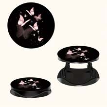 Fuchsia Butterfly Design Foldable Phone Stand - Easy To Use And Install, Foldable, Adjustable Angle, Practical, Fashion, , Suitable For All Phones, Compact And Portable