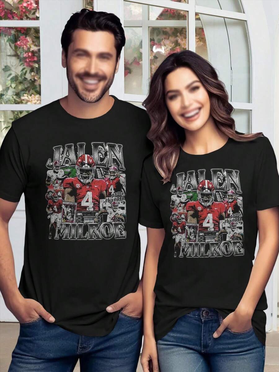 Lovers T-shirts Jalen Milroe Vintage Alabama Football T-Shirt - Champions for Women - Negro - Ver 1