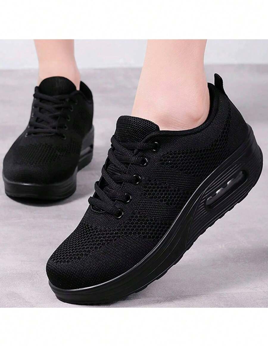 Tenis deportivo para mujer transpirable varios colores gym Ligero cómodo para dama Plataforma con válvula de aire, slip on, de meter, con burbuja STEP 45759-66 - Gris Oscuro - Ver 1