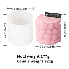 1 件情人节爱心雕刻圆柱蜡烛硅胶模具手工浮雕心形图案柱状模具适用于肥皂树脂石膏粘土制作工具家居装饰礼物