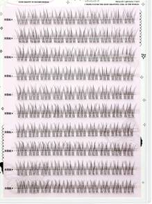 100 片无胶假睫毛，自然外观，三合一魔鬼鱼鳞片分段睫毛，C 卷曲单簇，适合初学者的高密度睫毛簇，睫毛簇，单根睫毛，睫毛，假睫毛 - C - 查看 9