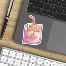 3-Inch "Silly Goose Juice Sticker - Funny And Cute Beverage-Themed Vinyl Sticker For Laptops, Notebooks, Water Bottles, Study Desks, Student' Rooms, And Personal Spaces | Great For Humor Fans, Students, Student, And Beverage Lovers | Perfect Gift For Friends, Family, And Colleagues | Whimsical Sticker For Beverage Humor, Relatable Fun, And Creative Expression" - 3inch/7.62cm - View 7