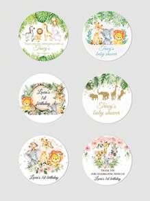 UNICCUT Customized Jungle Animal Stickers, Gift Packaging Stickers - Multicolor - View 7