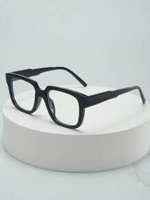 1pc Men Square Large Frame Minimalist Fashion Non-Prescription Glasses (Suitable For Watching TV, Using Computer, Daily Use)