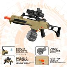 CiJL High Speed G36C Electric Gel Balls Blaster Toys, Manual & Automatic Dual Modes Water Bullets Gun Toys With Large Magazine, Suitable For Outdoor/Beach/Party/Courtyard/Water Games/Grass/Shooting Game, The Gifts For Christmas/Birthday/Holidays/Festival, No Include Gel Balls - G36C-SAND - 查看 9