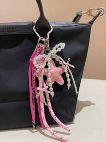 1 pièce Accessoire de sac en forme d'étoile rose style Y2K, accessoire de sac en chenille, accessoire de porte-clés pouvant être utilisé comme pendentif pour sac, pendentif. Cadeau de la Saint-Valentin, élégant pour les adolescentes, les femmes, les étudiantes, les enseignantes, les cols blancs, les nouveaux employés. Accessoires de décoration, cadeaux, accessoires de voiture, breloques porte-clés, fournitures scolaires, cadeaux pour enseignants