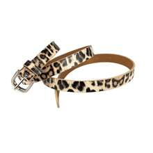 Leopard Print Versatile Alloy Tiger Skin Leather Belt, Sexy Unisex Automatic Buckle Fashion Simple Design For Ladies