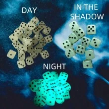 100 个/套 14 毫米/0.55 英寸或 16 毫米/0.63 英寸夜光黑点骰子，高品质骰子，适用于俱乐部派对、棋盘游戏、酒吧、游戏礼物、万圣节、圣诞节 - 彩色 - 查看 6