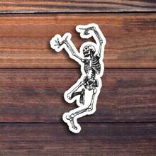 3-Inch "Skeleton Dance Sticker - Fun And Whimsical Vinyl Sticker For Laptops, Notebooks, Water Bottles, Study Desks, Dance Studios, And Personal Spaces | Great For Dance Enthusiasts, Humor Fans, Students, And Creatives | Perfect Gift For Friends, Family, And Artists | Fun Sticker For Dance Humor, Skeleton Theme, And Quirky Decor" - 3inch/7.62cm - View 1