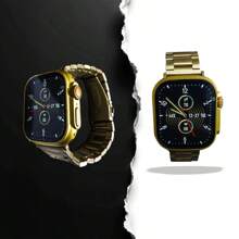 Reloj Inteligente WS009 Ultra, Regalo Perfecto. Moderno y Elegante, Funciones Avanzadas, Contestador de Llamadas, Mensajes y Notificaciones en Tiempo Real, Control del Clima, SOS, Música, Resistente a salpicaduras, GPS. - Dorado - Ver 1
