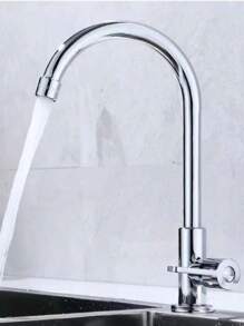 1 pièce Robinet de lavabo de salle de bain en acier inoxydable à levier unique et mono-trou, robinet d'eau chaude et froide, robinet de lavabo de salle de bain à poignée unique, mitigeur de lavabo noir brossé, or, robinet de lavabo de buanderie à eau froide et chaude mélangée, robinet de lavabo de salle de bain