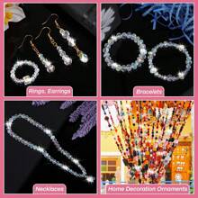 1 set de aproximadamente 900 cuentas de cristal de vidrio para hacer joyas, cuentas de cristal variadas para pulseras, joyería, manualidades DIY o decoración del hogar (cristal transparente AB color)