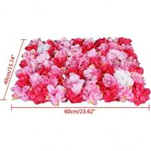 HOHOBLA Artificial Flower Wall Panel, 23.62 * 15.74 Inch Silk Mesh Wall Background, 6 Pack 3D Flower Backdrop Wall Panel For Wedding Party, Birthday, Decoration (Red Pink White - Đỏ hồng trắng - Xem 9