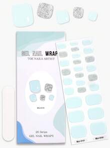 Beauty Sticker 26 pièces Autocollants d'ongles en gel semi-durcis, design multi-couleurs, couleur unie et dégradé brillant, autocollants couvrants pour les ongles, convient pour la manucure DIY des femmes, printemps/été