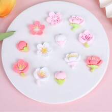 4 Sets 6 Sets Color Pattern Random Fresh And Simple Peach Blossom Flowers Magnetic Pasting Pastoral Style Creative Refrigerator Sticker Fixed Photo Message Whiteboard Sticker Classroom Decoration Picture Frame Decoration Wall Decoration