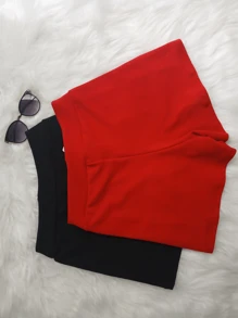 KIT 2 CREPE MESH SHORTS - 黑色和紅色 - 查看 3