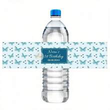 30 piezas de etiquetas personalizadas con mariposas para botellas, pegatinas de vinilo holográfico personalizadas para fiesta de cumpleaños - Multicolor - Ver 10