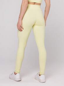 Women's Basic Gym Polyamide Fitness Leggings Navy Blue And Gray Intense Lot Fitness Collection - Yellow - View 2