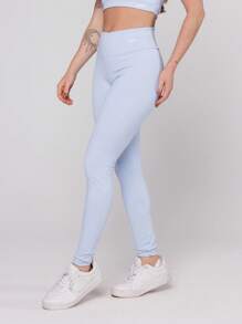 Women's Basic Gym Polyamide Fitness Leggings Navy Blue And Gray Intense Lot Fitness Collection - Baby Blue - View 3