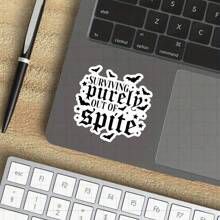 3-Inch "Surviving Purely Out Of Spite Sticker - Funny And Bold Gothic-Themed Vinyl Sticker For Laptops, Notebooks, Water Bottles, Study Desks, Personal Spaces, And Humor Zones | Great For Dark Humor Fans, Students, Sarcasm Enthusiasts, And Friends | Perfect Gag Gift For Friends, Family, And Colleagues | Hilarious Sticker For Gothic Humor, Relatable Fun, And Quirky Decor" - 3inch/7.62cm - View 7