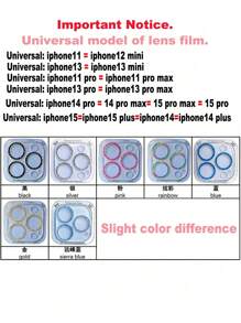CSDZ 2 件 3D 闪光全相机镜头保护膜，兼容 16/16Pro/16Promax、15/15Pro/15Promax/、iPhone14/14Plus/14Pro/14ProMax、iPhone13/13Pro/13ProMax、iPhone12/12Pro/12ProMax、iPhone11（1 * 银色 + 1 * 多色）生日、家人、朋友的礼物，闪亮水晶、镜头保护膜、手机配件，防水防震防摔防摔防刮防指纹全覆盖 - 彩色 - 查看 4