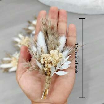 1/2/3/4/5/6/9/12 pièces Bouquet de fleurs séchées de style bohème miniature. Décoration de mariage faite main avec des fleurs sèches pour vase, artisanat DIY, boutonnière pour homme, plante florale pour demoiselle d'honneur, enfant, cadeau d'anniversaire, décoration d'automne