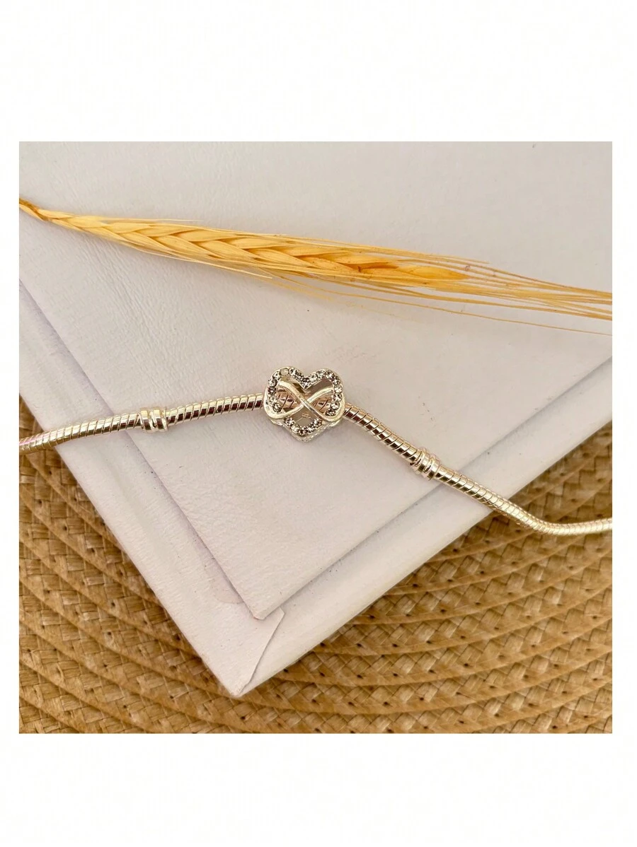 Infinity Heart Separator Charm Plated In 925 Silver - 無色 - 查看 1