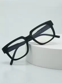 1pc Men Square Large Frame Minimalist Fashion Non-Prescription Glasses (Suitable For Watching TV, Using Computer, Daily Use)