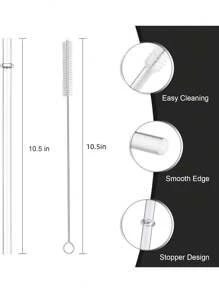 12 piezas de ALTA transparencia, pajitas de plástico reutilizables con cepillos de limpieza, pajitas de beber de 26,67 cm de largo, pajitas de repuesto claras para vasos, tazas, tarros de 473 ml, 680 ml, 946 ml, 946 ml, para uso en exteriores, campamento